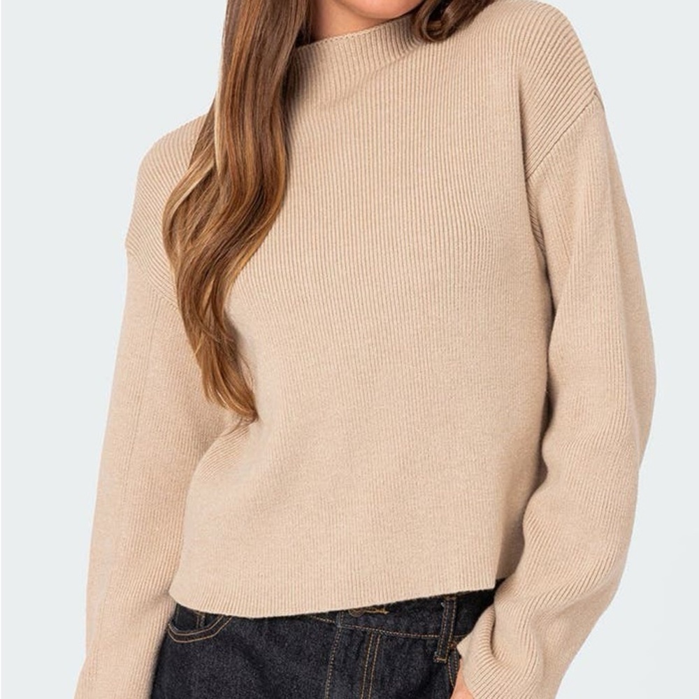 Kimberly Rib Funnel Neck Sweater Edikted